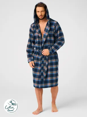 Szlafrok męski flanelowy Key MGD 431 M-2XL