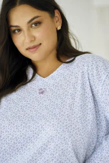 Piżama damska bawełniana Taro Debora roślinny wzór 2XL–4XL - 3