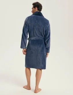 Szlafrok męski Henderson 43375 Nantes M-3XL navy prążkowany - 6
