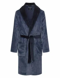 Szlafrok męski Henderson 43375 Nantes M-3XL navy prążkowany - 2