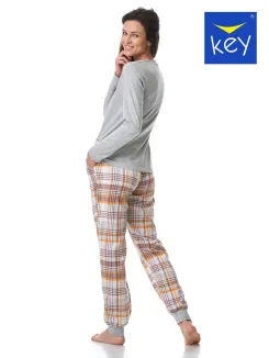 Piżama damska spodnie flanelowe Key LNS 458 S-XL - 2