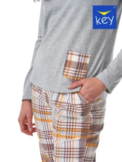 Piżama damska spodnie flanelowe Key LNS 458 S-XL - 5