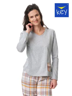 Piżama damska spodnie flanelowe Key LNS 458 S-XL - 4