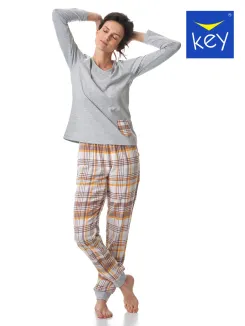 Piżama damska spodnie flanelowe Key LNS 458 S-XL - 3