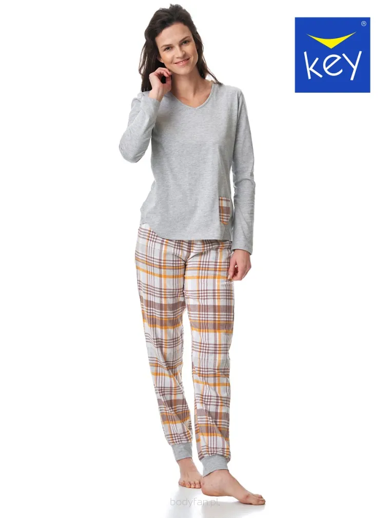 Piżama damska spodnie flanelowe Key LNS 458 S-XL