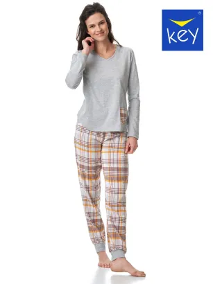Piżama damska spodnie flanelowe Key LNS 458 S-XL