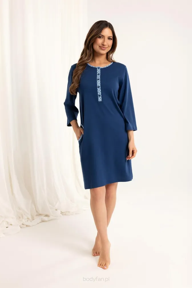 Koszula nocna damska Regina 165 bawełniana rozpinana 2XL-3XL