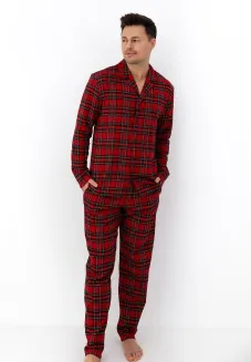Piżama męska flanelowa Sensis Philip w kratkę, rozpinana - 4