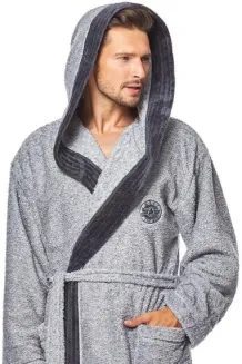 Ciepły szlafrok męski L&L George z kapturem M–2XL - 7