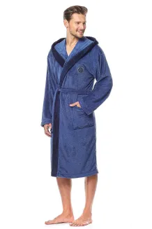 Ciepły szlafrok męski L&L George z kapturem M–2XL - 4