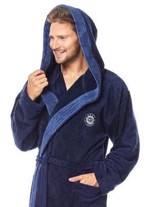 Ciepły szlafrok męski L&L George z kapturem M–2XL