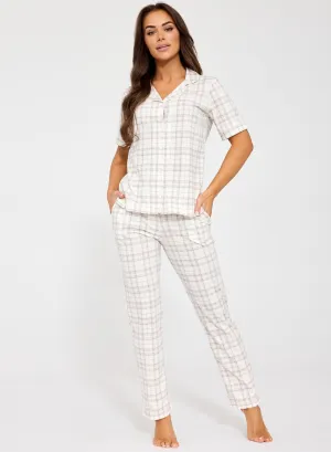 Piżama damska rozpinana Cornette 879/342 Holly S-2XL
