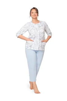 Piżama damska Martel Maria II 201 bawełna rozpinana 3XL-4XL - 9