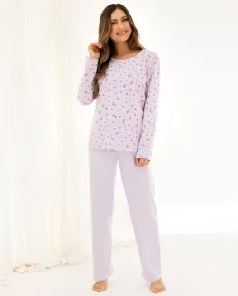 Ciepła piżama damska bawełniana Regina 717 2XL-3XL - 2