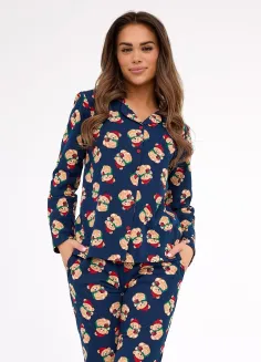 Piżama damska Cornette Teddy 5 482/459 rozpinana świąteczna bawełna S-2XL - 3