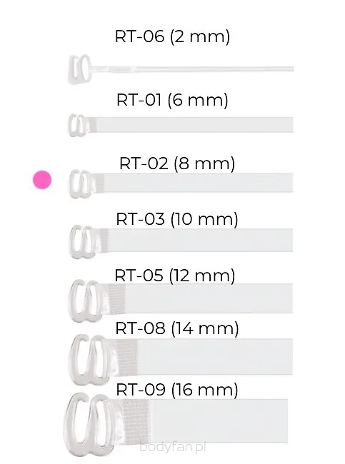 Silikonowe ramiączka do biustonosza szerokość 8 mm Julimex RT 02