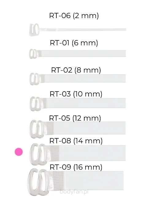 Silikonowe ramiączka do biustonosza szerokość 14 mm Julimex RT 08
