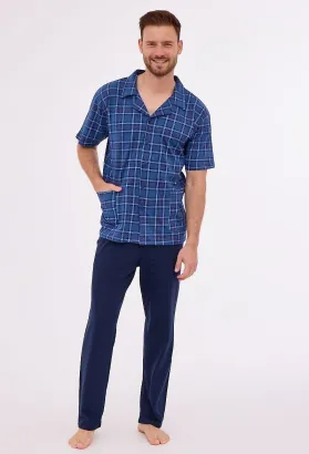 Piżama rozpinana krótki rękaw długie spodnie Cornette 318/51 3XL-5XL