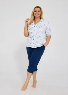 Piżama damska rozpinana Cornette 347/347 Yvonne Plus Size 3XL-5XL - 2