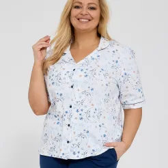 Piżama damska rozpinana Cornette 347/347 Yvonne Plus Size 3XL-5XL