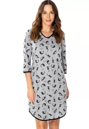 Bawełniana koszula w koty nocna Kitty 6408