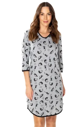Bawełniana koszula w koty nocna Kitty 6408