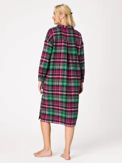 Koszula nocna flanelowa damska rozpinana długa Key LND 414 S-XL - 2