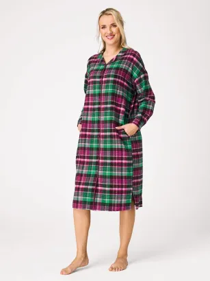Koszula nocna flanelowa damska rozpinana długa Key LND 414 S-XL