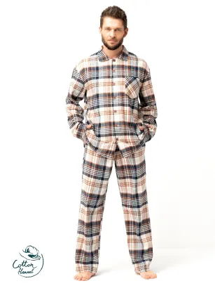 Piżama męska flanelowa Key MNS 443 3XL-4XL
