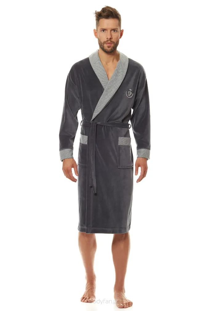 Szlafrok męski L&L 9102 welurowy M–2XL – elegancja i komfort