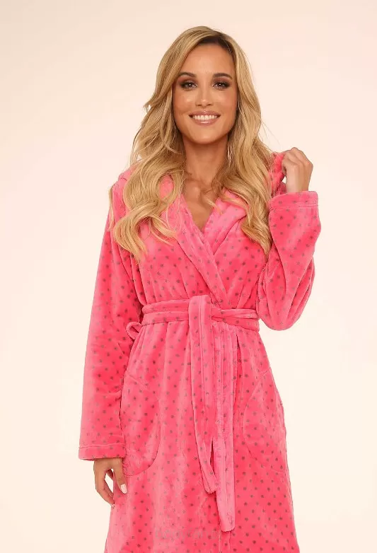Szlafrok damski długi De Lafense 548 Melanie rozmiar 3XL