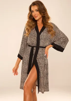 Szlafrok damski De Lafense Mavis 842 panterka 3XL–4XL