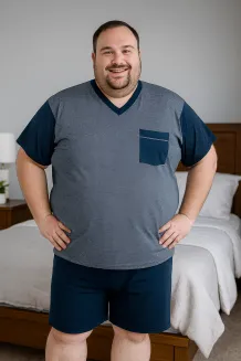 Piżama męska krótki rękaw rozmiary M-8XL - 2
