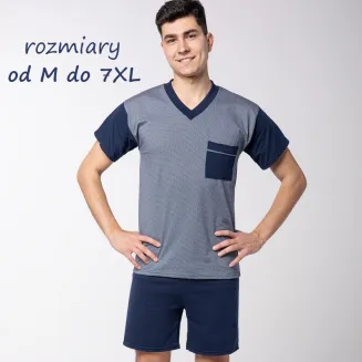 Piżama męska krótki rękaw rozmiary M-8XL - 3