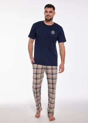 Piżama męska z krótkim rękawem i długimi spodniami Cornette 136/166 Canada 3XL-5XL