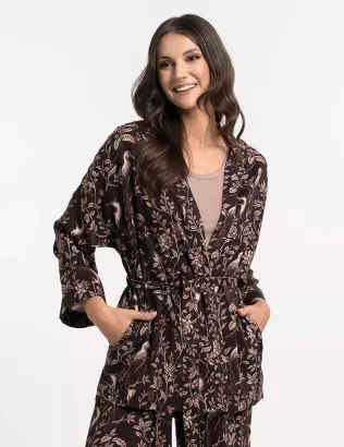 Krótki szlafrok damski Moraj PDSZ3400-001 S-3XL