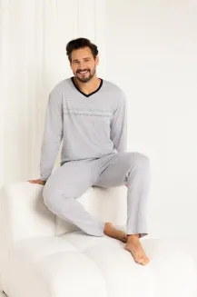 Piżama męska Regina 485 bawełniana z długim rękawem 2XL-3XL - 4