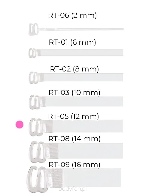 Silikonowe ramiączka do stanika szerokość 12 mm Julimex RT 05