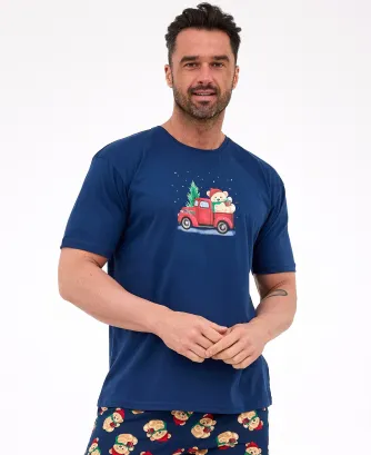 Piżama męska Cornette Teddy 4 326/291 Christmas bawełna 3XL-5XL
