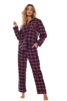 Piżama damska flanelowa RoXBN L&L 2475 Roxy S-2XL rozpinana - 3