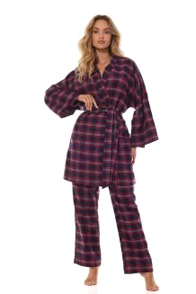 Piżama damska flanelowa RoXBN L&L 2475 Roxy S-2XL rozpinana - 5