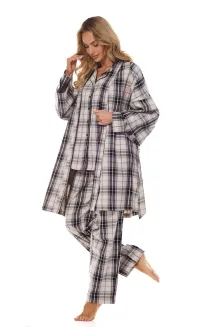 Piżama damska flanelowa RoXBN L&L 2475 Roxy S-2XL rozpinana - 6