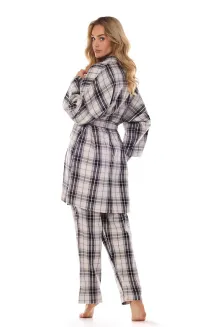 Piżama damska flanelowa RoXBN L&L 2475 Roxy S-2XL rozpinana - 4