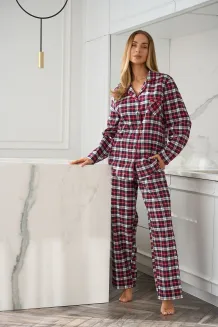 Piżama damska flanelowa RoXBN L&L 2475 Roxy S-2XL rozpinana - 2