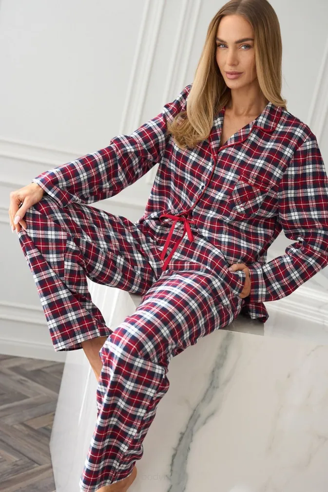 Piżama damska flanelowa RoXBN L&L 2475 Roxy S-2XL rozpinana