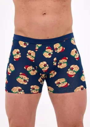 Bokserki męskie Cornette Teddy Christmas granatowe bawełniane S–2XL