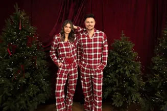 Piżama damska w czerwoną kratę Sensis Yulie XS-2XL flanelowa rozpinana - 19