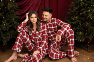 Piżama damska w czerwoną kratę Sensis Yulie XS-2XL flanelowa rozpinana - 2