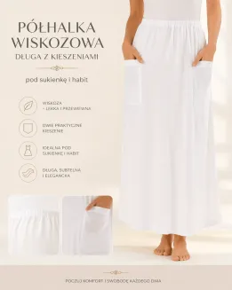 Półhalka wiskozowa długa z kieszeniami pod sukienkę i habit - 2