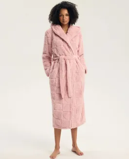 Długi szlafrok damski z kapturem Henderson Ladies 45427 Gitte S-2XL - 2